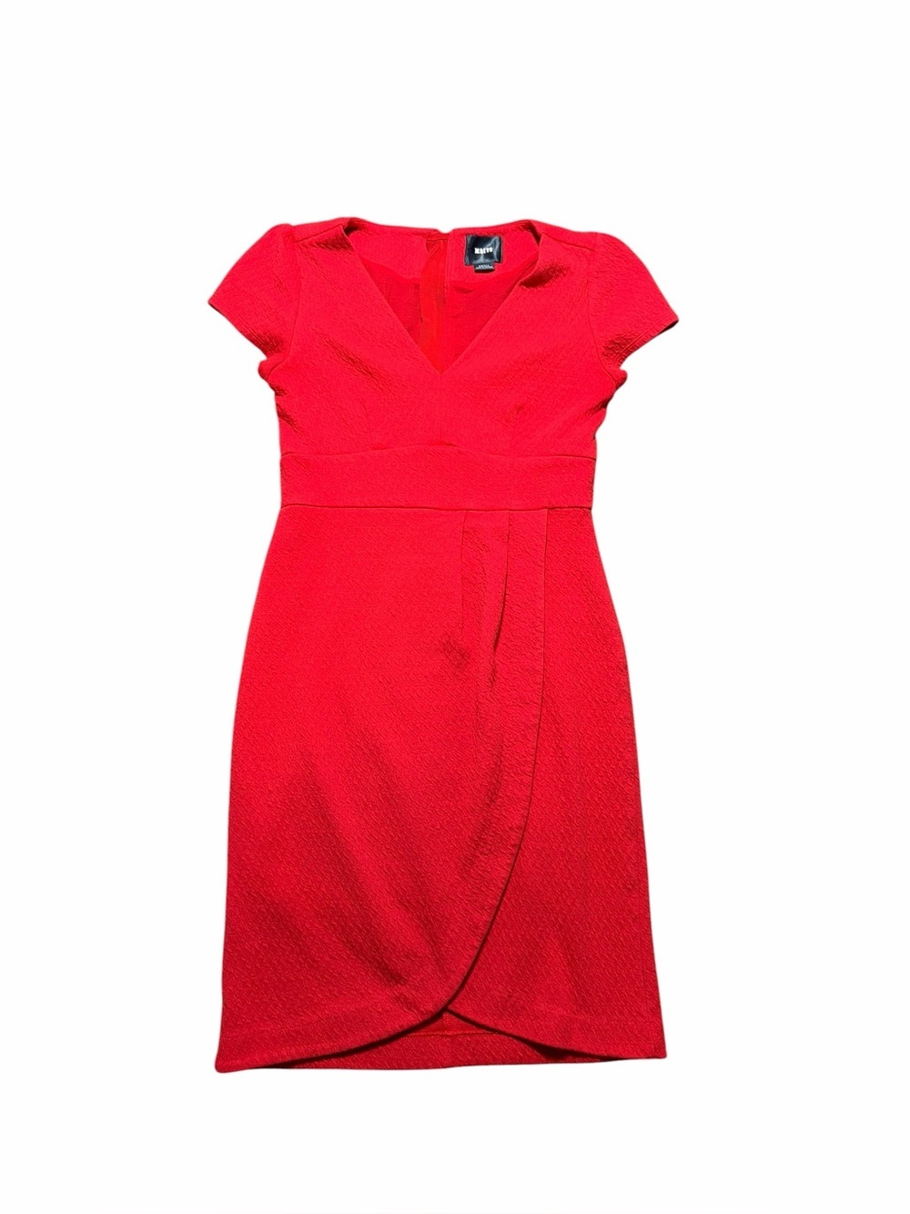 Maeve Short Sleeve Tulip Hem Red Dress Size Small